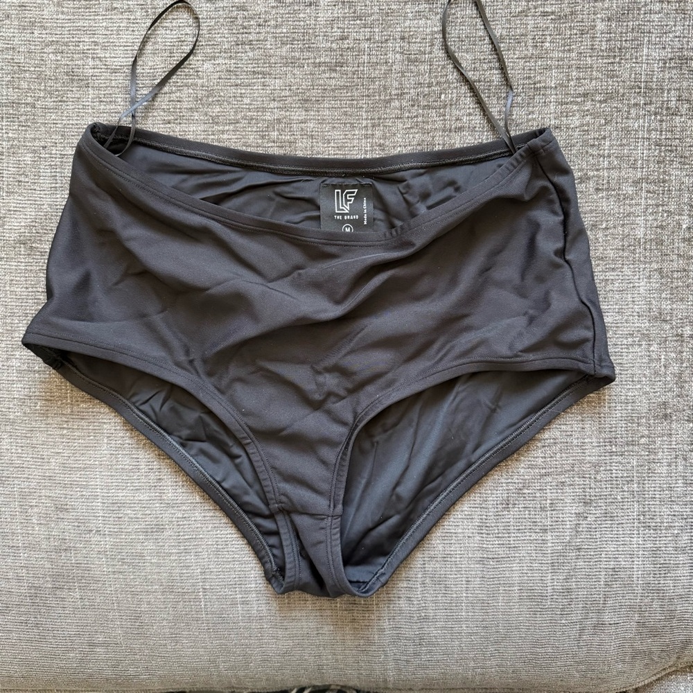 LF Black High-Waisted Bikini Bottoms